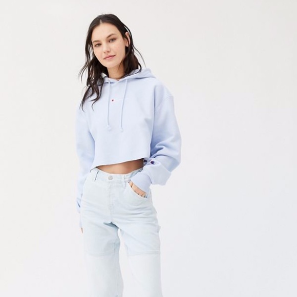 Urban Outfitters Sweaters - Blue Champion cropped hoodie